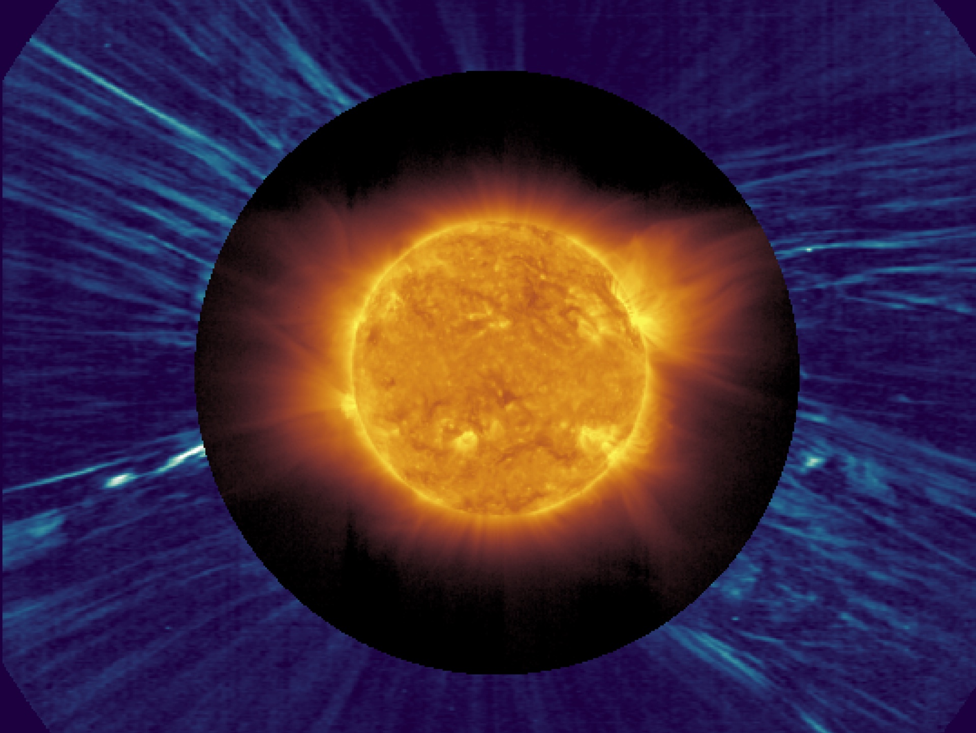 Sun and corona, composite image (ESA)