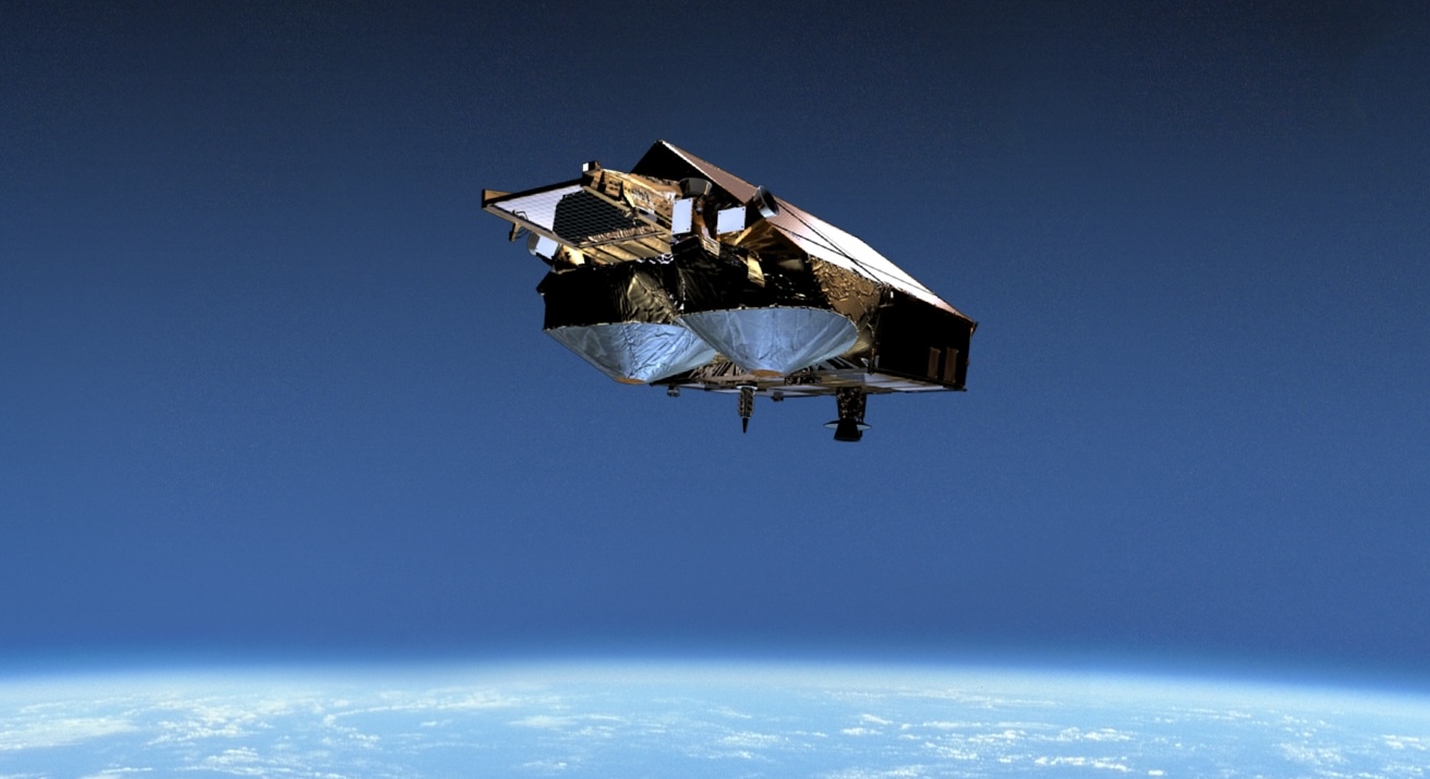CryoSat in orbit. Illustration: ESA