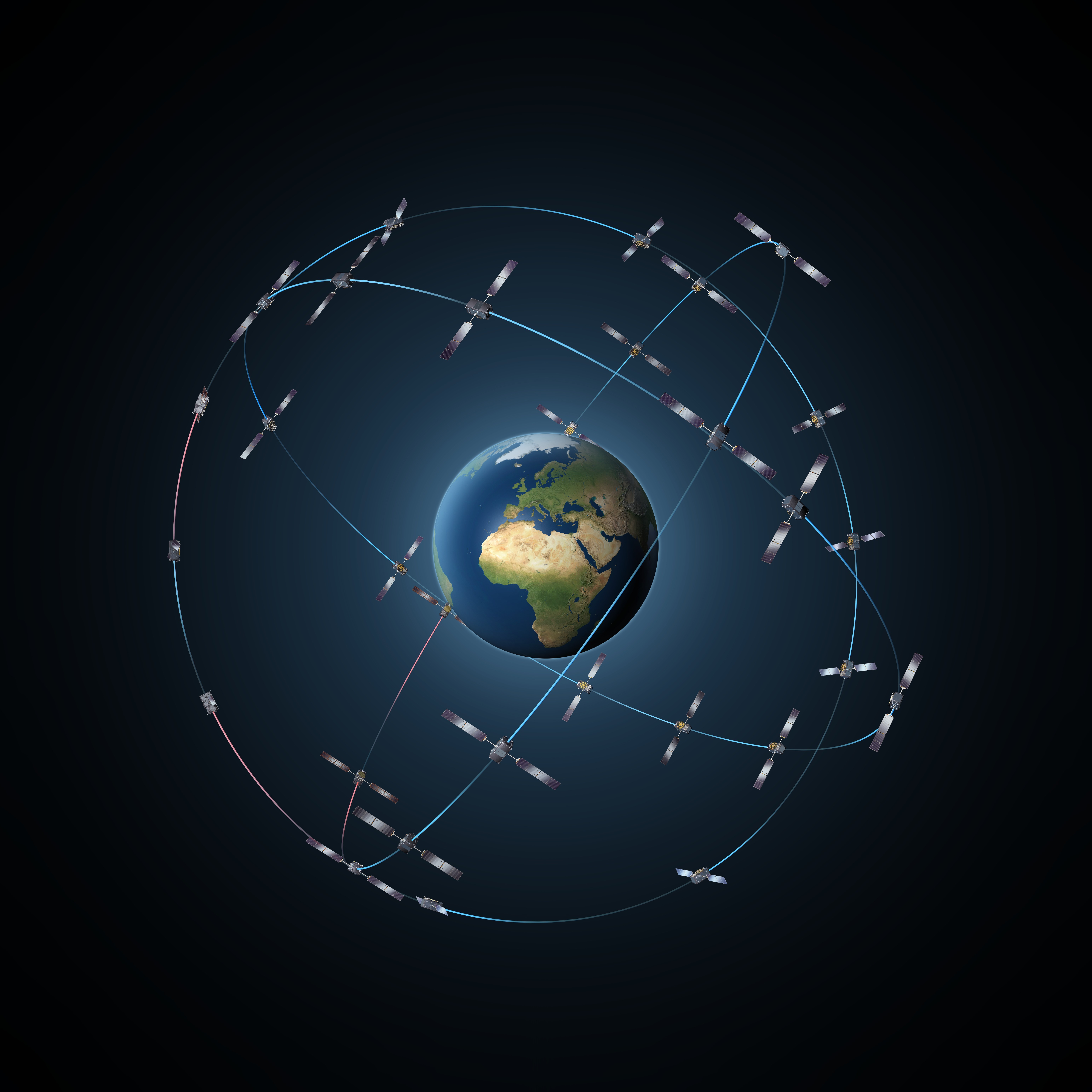 Drawing of the Galileo constellation