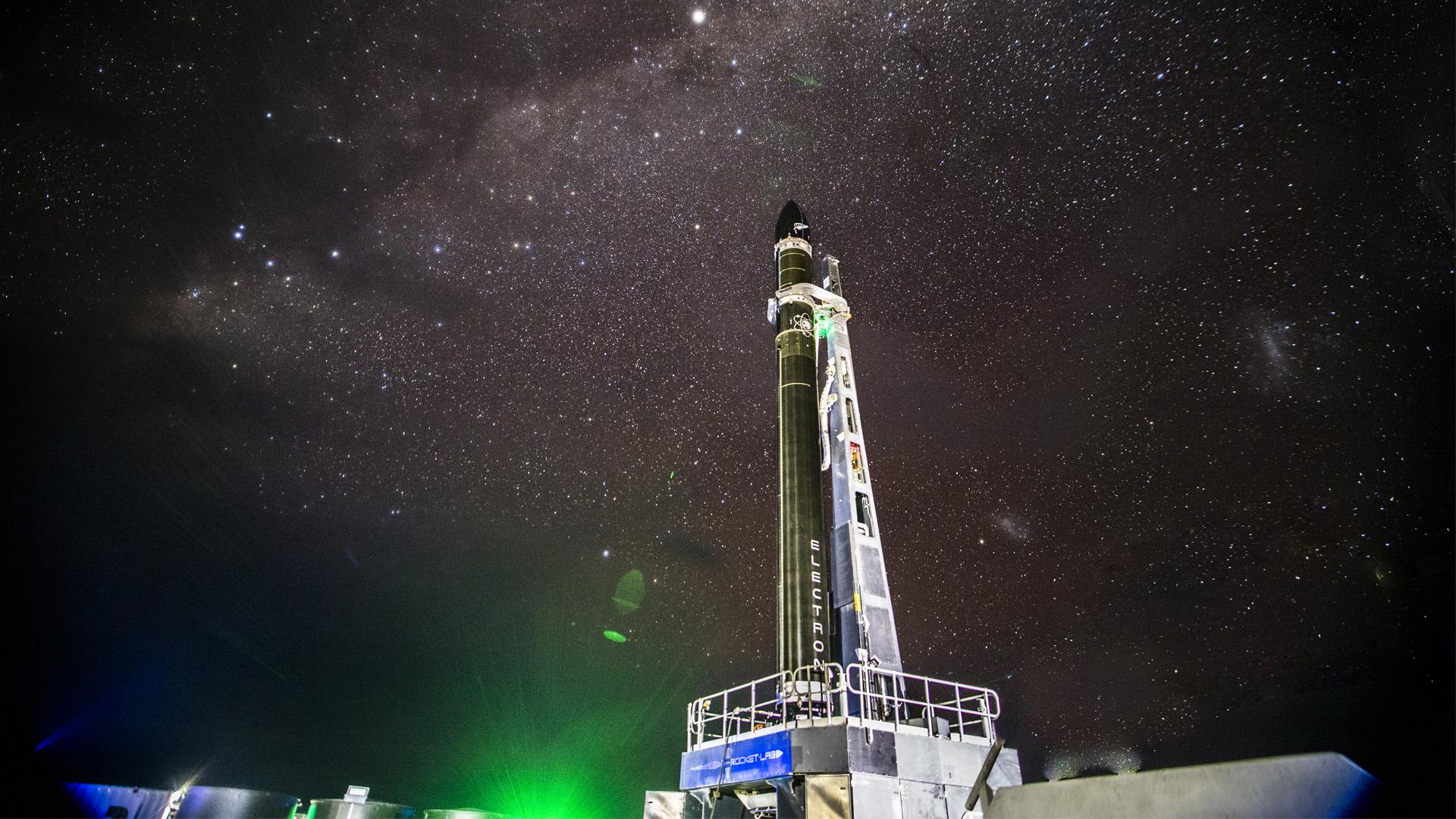 Electron on the launch pad in New Zealand