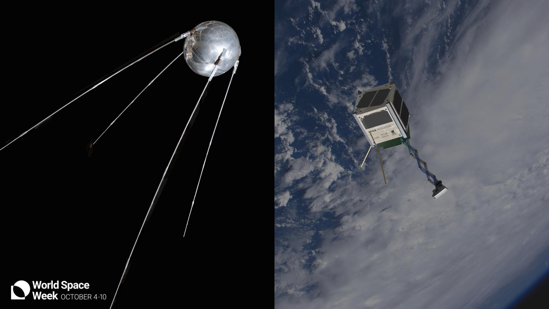 Sputnik (left) vs. WISA Woodsat (right)