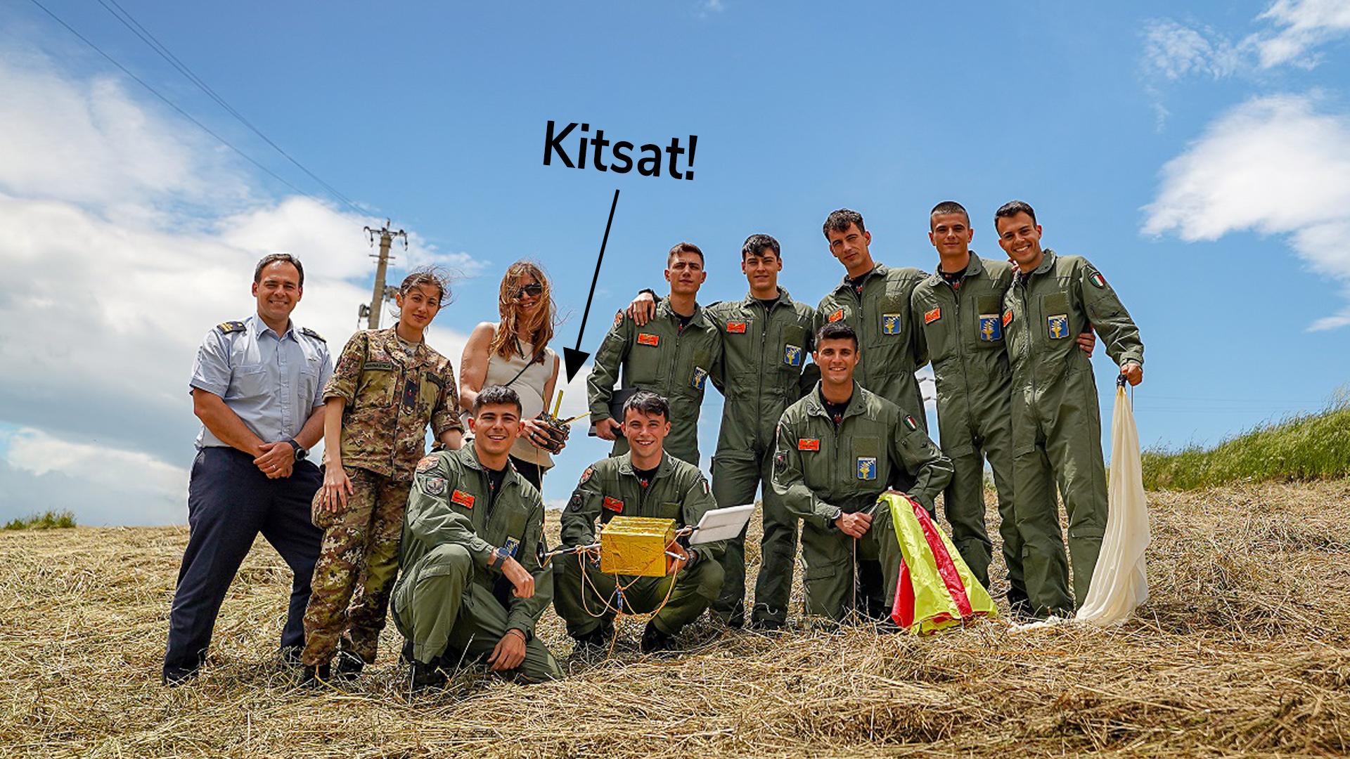 Kitsat and team after a successful stratospheric flight